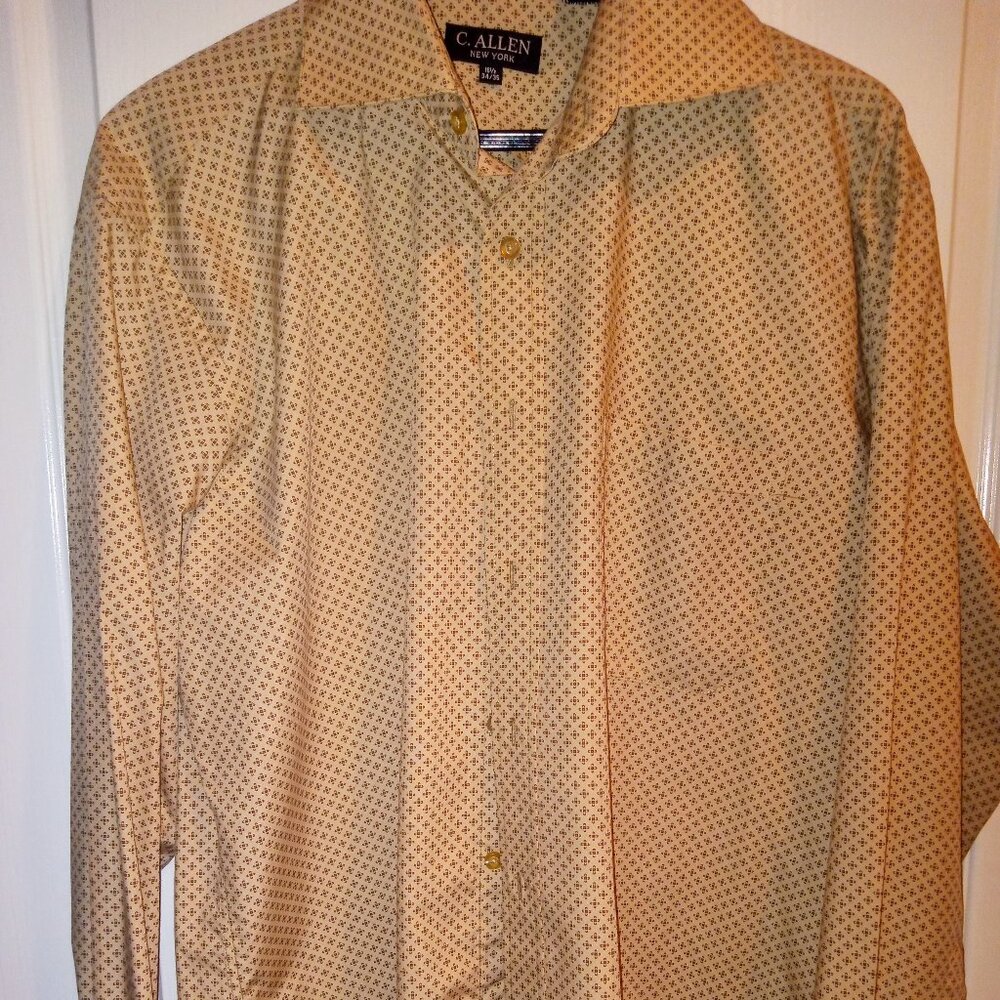 C. Allen New York Men's 16.5 34/35 French Cuff Long Sleeve Button Up Shirt